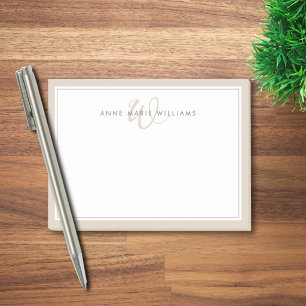 Minimalist Mocha Brown Script Two Border Monogram Post-it Notes