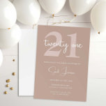 Minimalist Modern 21st Birthday Party Invitation<br><div class="desc">This minimalist typography 21st birthday party invitation is perfect for a modern birthday party. The simple design features classic typography with a modern feel. Customisable in any colour. Keep the design minimal and elegant, as is, or personalise it by adding your own graphics and artwork. For more advanced customisation of...</div>