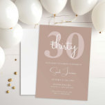 Minimalist Modern 30th Birthday Party Invitation<br><div class="desc">This minimalist typography 30th birthday party invitation is perfect for a modern birthday party. The simple design features classic typography with a modern feel. Customisable in any colour. Keep the design minimal and elegant, as is, or personalise it by adding your own graphics and artwork. For more advanced customisation of...</div>