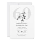 Minimalist Modern 60th Birthday Party Invitation