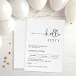 Minimalist Modern 60th Birthday Party Invitation<br><div class="desc">This minimalist typography 60th birthday party invitation is perfect for a modern birthday party. The simple design features classic minimalist black and white typography with a modern feel. Customisable in any colour. Keep the design minimal and elegant, as is, or personalise it by adding your own graphics and artwork. For...</div>