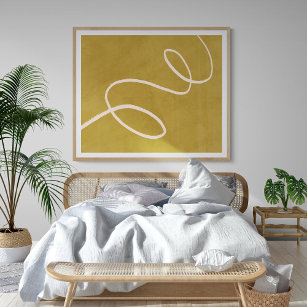 Minimalist Modern Abstract Art in Yellow Gold Poster