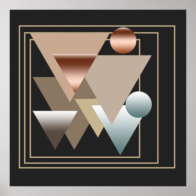 Minimalist Modern Abstract Geometric art Poster (Front)