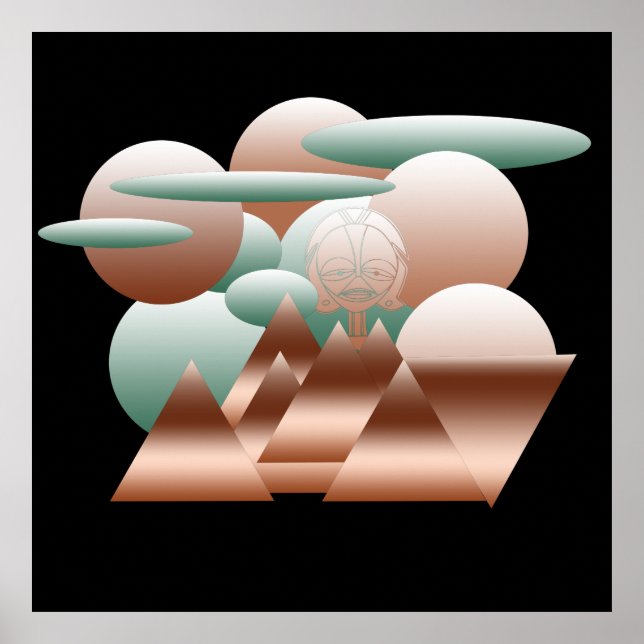 Minimalist Modern Abstract Geometric art Poster (Front)