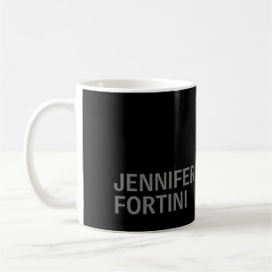 Minimalist Modern Add Your Name Black Grey Coffee Mug