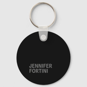 Minimalist Modern Add Your Name Black Grey Key Ring