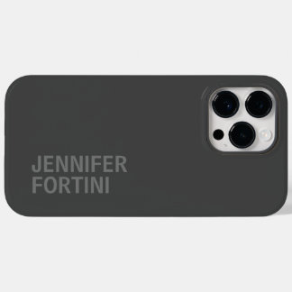 Minimalist Modern Add Your Name Grey Case-Mate iPhone 14 Pro Max Case