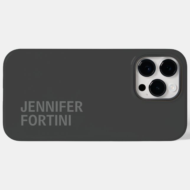 Minimalist Modern Add Your Name Grey Case-Mate iPhone Case (Back (Horizontal))
