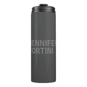 Minimalist Modern Add Your Name Grey Thermal Tumbler
