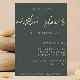 Minimalist Modern Adoption Baby/Child Shower Invitation