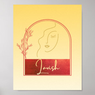 Minimalist Modern Aesthetic Yellow and Red Wall Poster
