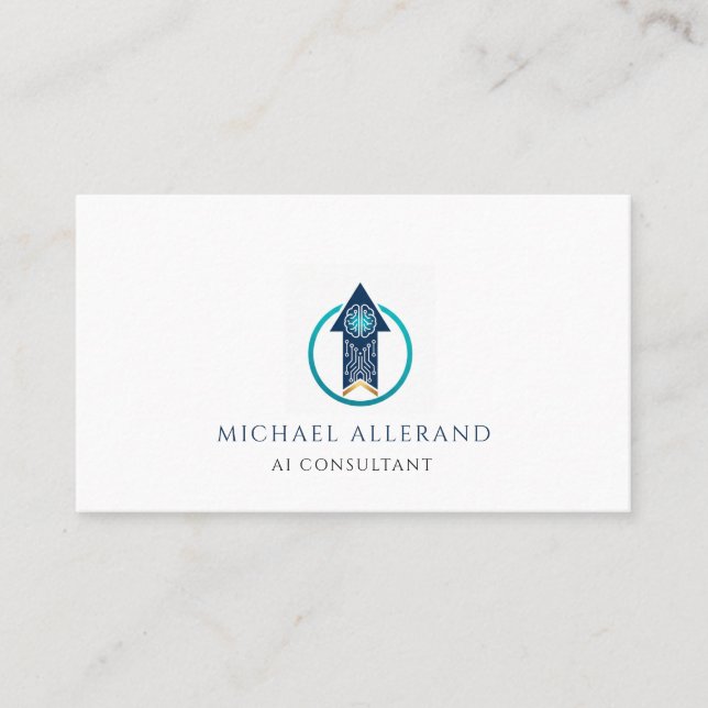 Minimalist Modern AI Consultant Business Card (Front)