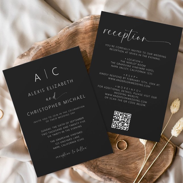 Minimalist Modern All In One Wedding QR Code Invitation (Creator Uploaded)