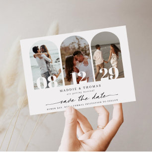 Minimalist modern arch photo Save the Date Invitat Invitation