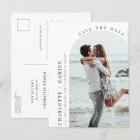 Minimalist modern arch photo Save the Date