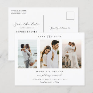 Minimalist modern arch photo Save the Date Postcard