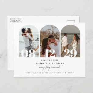 Minimalist modern arch photo Save the Date Postcard