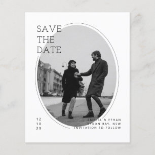 Minimalist modern arch photo wedding invitation flyer