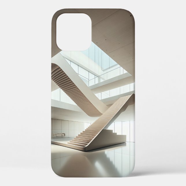 Minimalist Modern Architecture Stairs Sleek Beige Case-Mate iPhone Case (Back)
