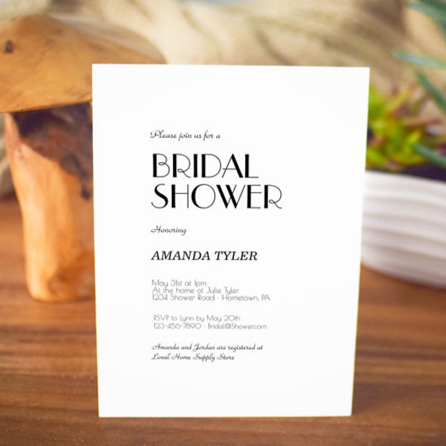 Minimalist Modern Art Deco Bridal Shower Invitation (Creator Uploaded)