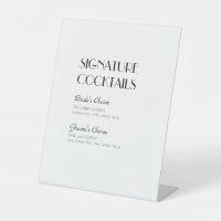 Minimalist Modern Art Deco Wedding Cocktail Menu