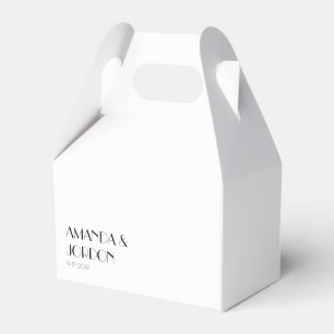 Minimalist Modern Art Deco Wedding Gable Favour Bo Box