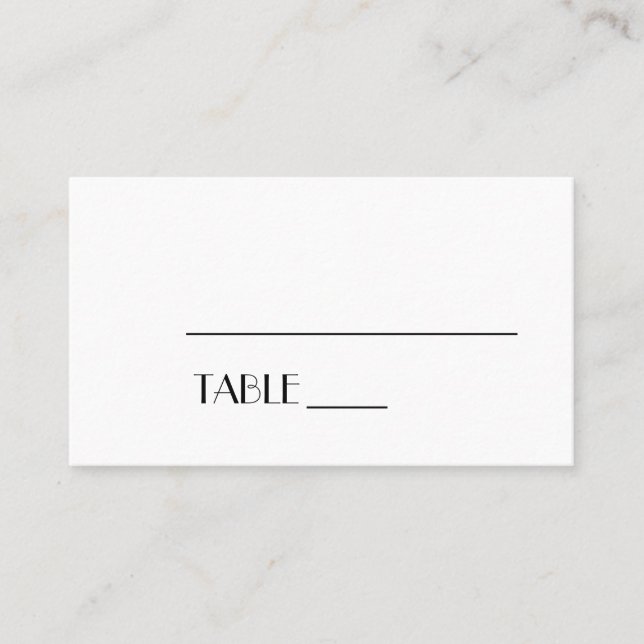 Minimalist Modern Art Deco Wedding Place Card (Front)