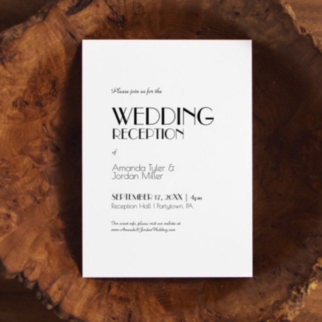 Minimalist Modern Art Deco Wedding Reception Invitation (Creator Uploaded)