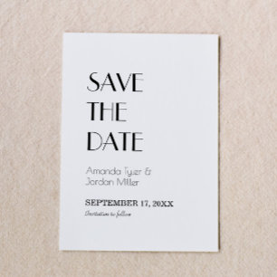 Minimalist Modern Art Deco Wedding Save The Date