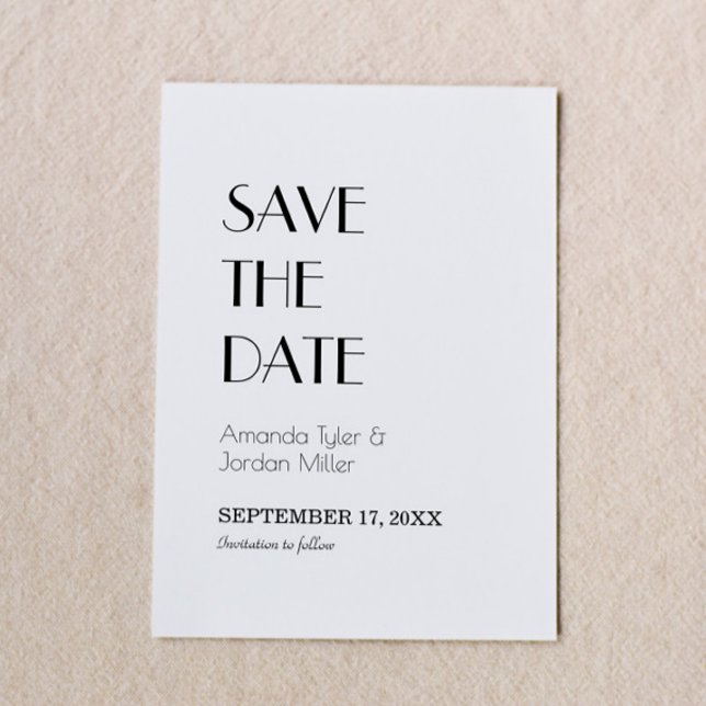 Minimalist Modern Art Deco Wedding Save The Date (Creator Uploaded)