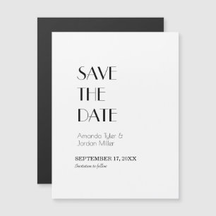 Minimalist Modern Art Deco Wedding Save the Date Magnetic Invitation