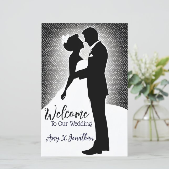 Minimalist Modern Art Wedding Engagement Welcome (Standing Front)