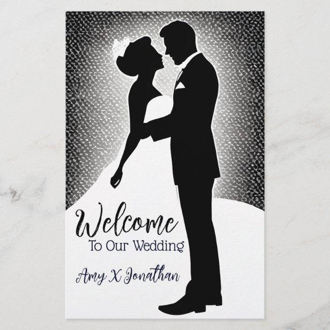 Minimalist Modern Art Wedding Engagement Welcome Flyer (Front)