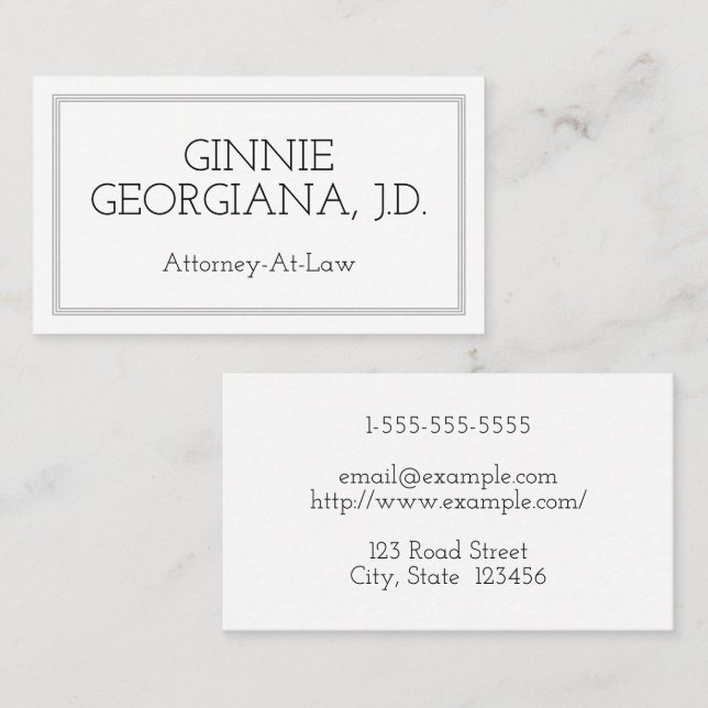 Minimalist & Modern Attorney-At-Law Business Card (Front/Back)