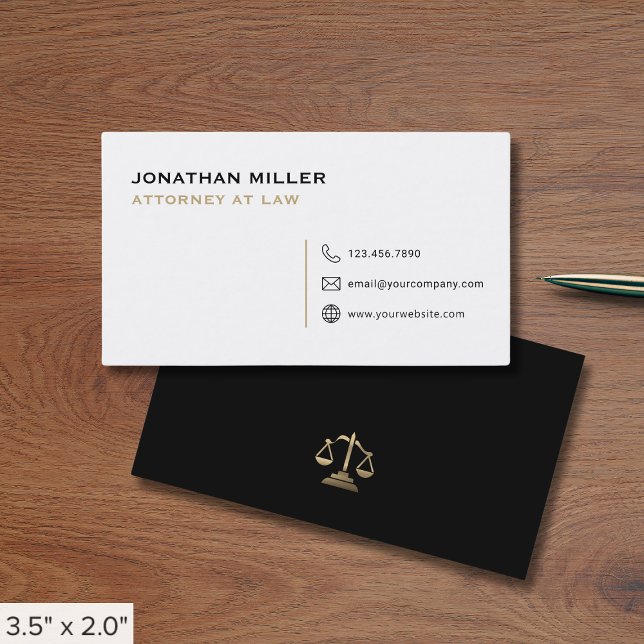 Minimalist Modern Attorney at Law Business Card (Creator Uploaded)