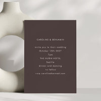 Minimalist Modern Autumn Coffee Brown Wedding