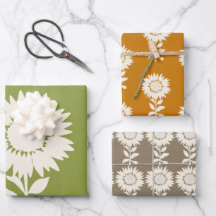 Minimalist Modern  Autumn Colours Sunflowers   Wrapping Paper Sheet