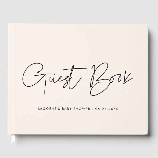 Minimalist modern Baby shower Guest Book (Front)
