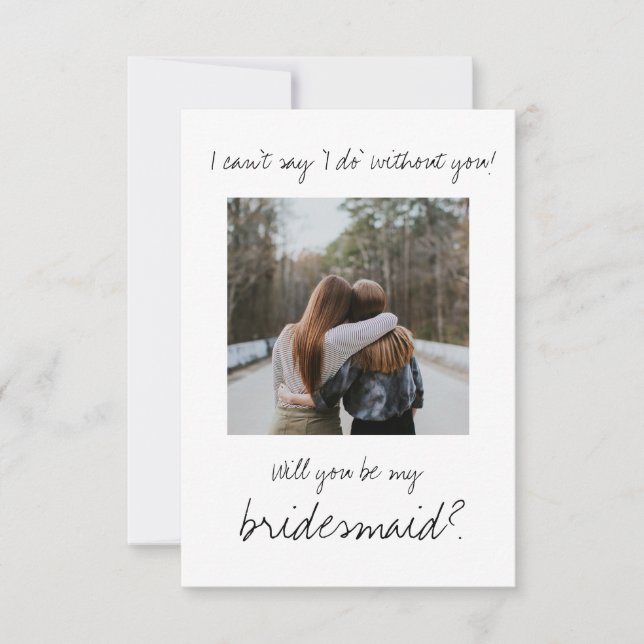 Minimalist modern be my bridesmaid proposal (Front)