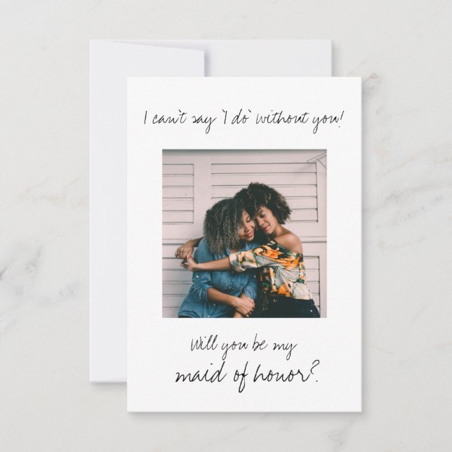 Minimalist modern Be my maid of honour bridesmaid (Front)