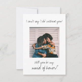 Minimalist modern Be my maid of honour bridesmaid