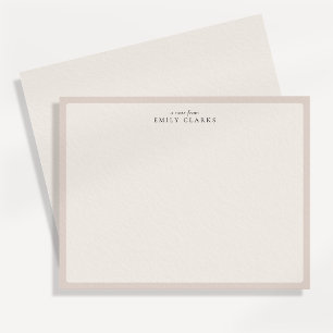 Minimalist Modern Beige Border Modern Note Card