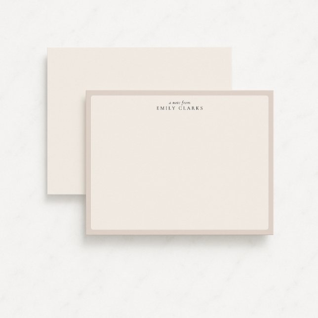 Minimalist Modern Beige Border Modern Note Card (Creator Uploaded)