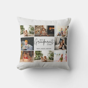 Minimalist Modern Best Grandparents Ever 8 Photo  Cushion