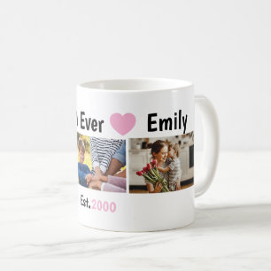 Minimalist Modern Best Mum Ever Collage Pink Coffee Mug