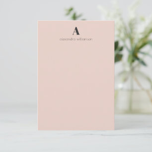 Minimalist Modern Black and Blush Personalized Thank You Card