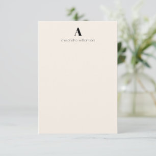 Minimalist Modern Black and Cream Personalized Thank You Card