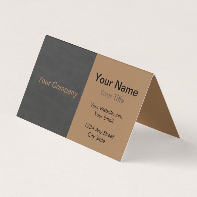 Minimalist Modern Black and Tan Business Card (Front)