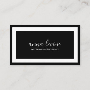 Minimalist Modern Black and White Border Business Card