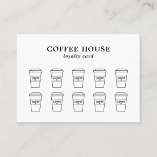 Minimalist Modern Black and White Creative Coffee Loyalty Card